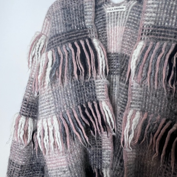 Ulla Johnson Elena Plaid Fringe Cardigan Wrap Mixte Women's Size S petite fall - Picture 8 of 10